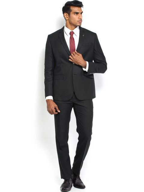 

Van Heusen Men Black Woollen Slim Fit Single-Breasted Suit