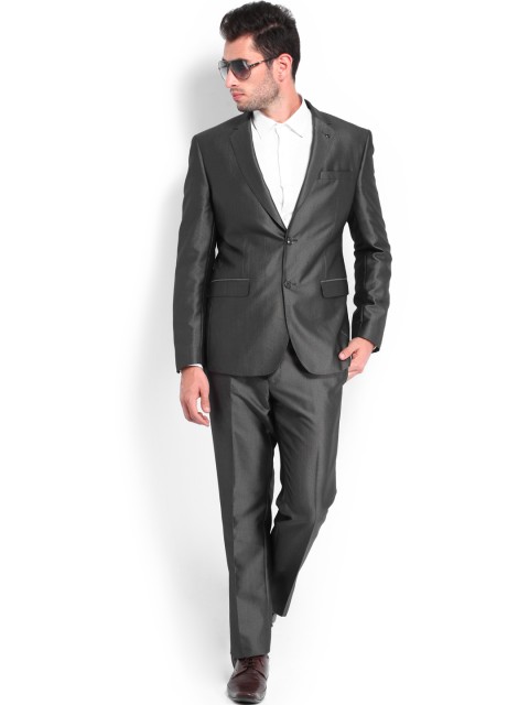 

Van Heusen Men Grey Slim Fit Single-Breasted Suit