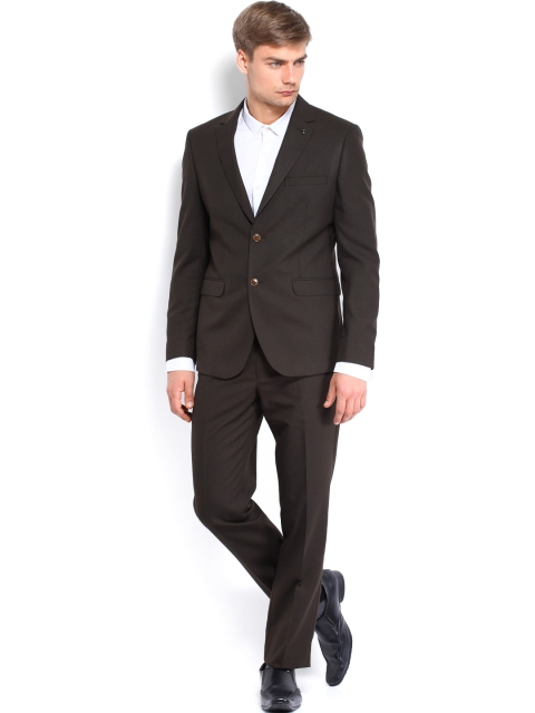 

Van Heusen Men Dark Brown Slim Fit Single-Breasted Suit