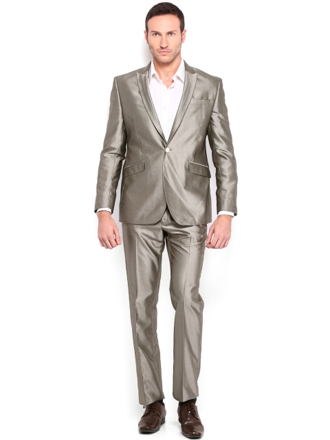 

Van Heusen Men Grey Slim Fit Single-Breasted Suit