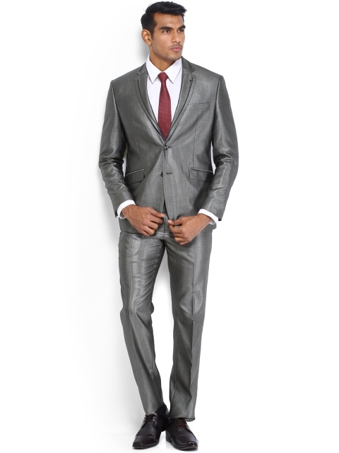 

Van Heusen Men Grey Slim Fit Single-Breasted Suit