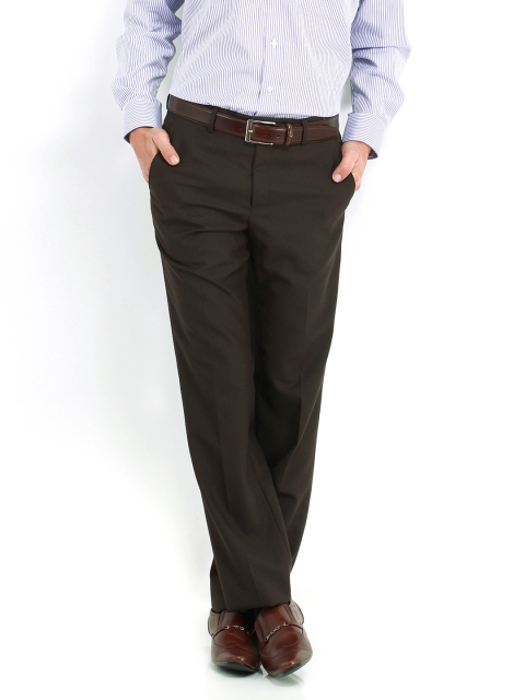 

Van Heusen Men Coffee Brown Custom Fit Formal Trousers