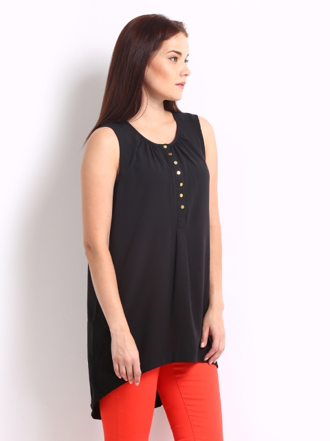 

Vero Moda Women Black Solid High-Low Tunic