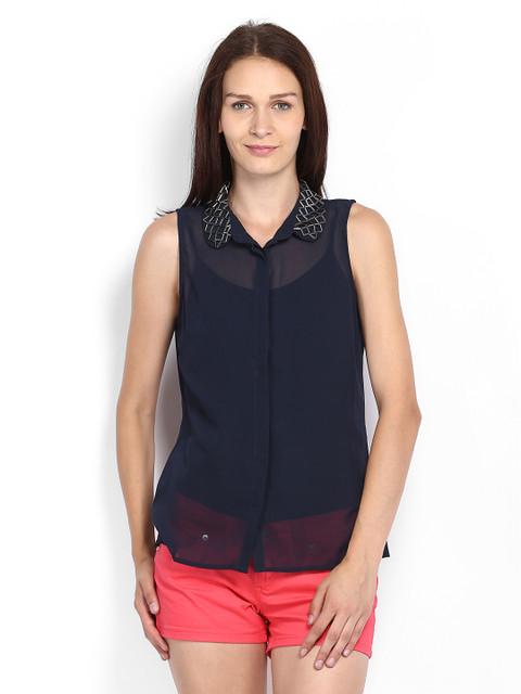

Vero Moda Women Navy Formal Shirt, Navy blue