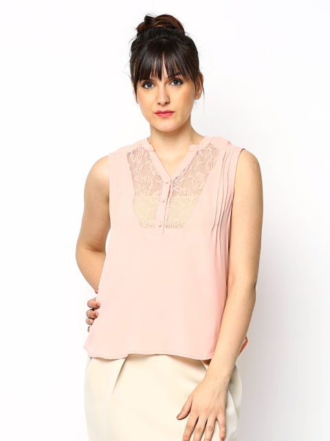 

Vero Moda Women Peach Coloured Semiformal Top