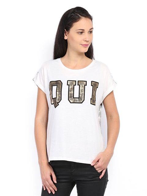 

Noisy May by Vero Moda Women Off-White Printed Top