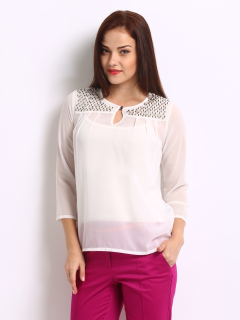

Vero Moda Women White Lauren Beaded Top