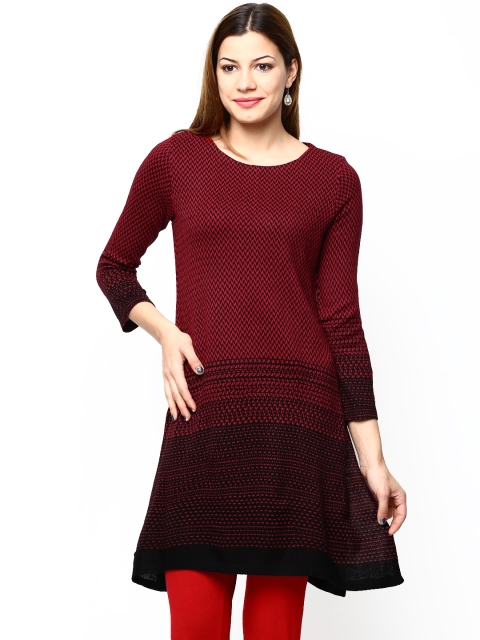 

W Women Black & Red Winter Kurta