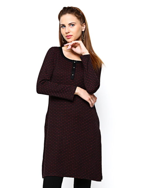

W Women Black & Red Winter Kurta