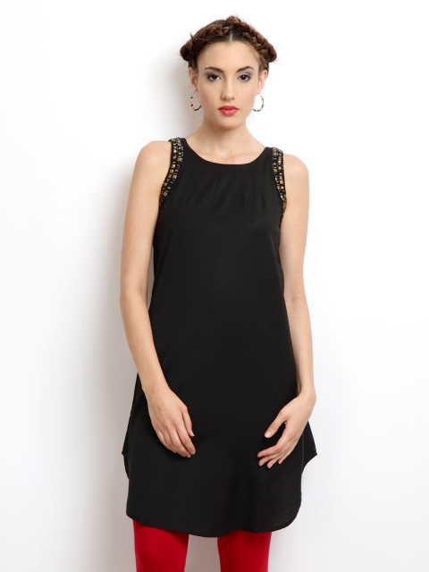 

Wishful by W Women Black Solid Kurta