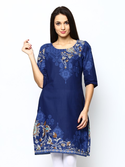 

W Women Blue Printed Kurta