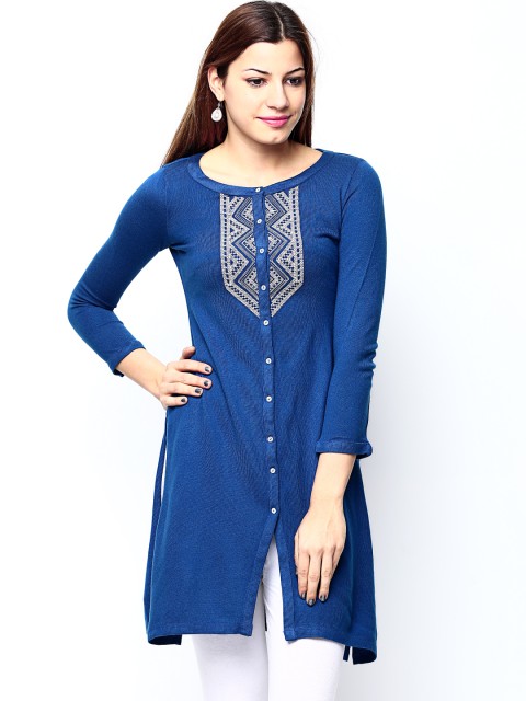 

W Women Blue Winter Kurta
