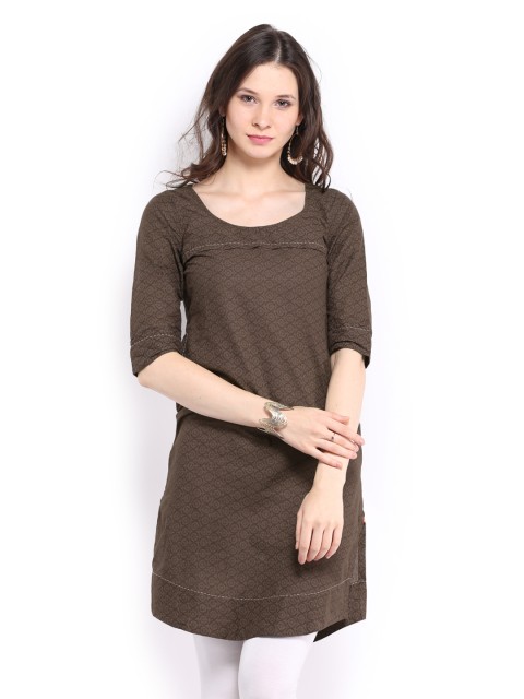 

W Women Brown Printed Kurta