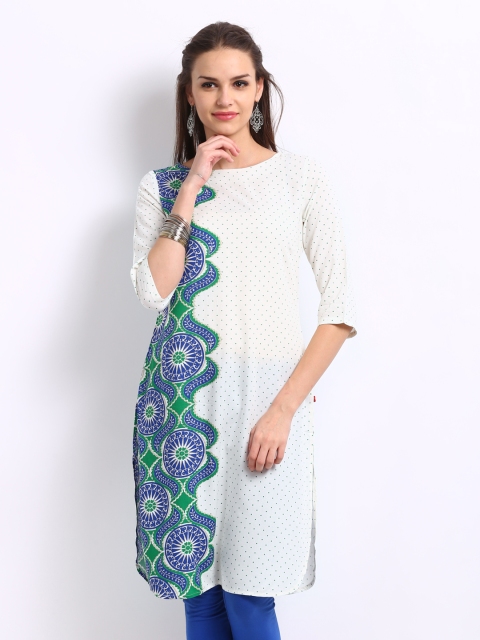 

W Women Cream Coloured Printed Kurta