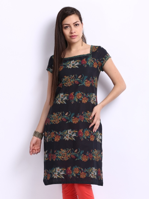 

W Women Black Printed Kurta