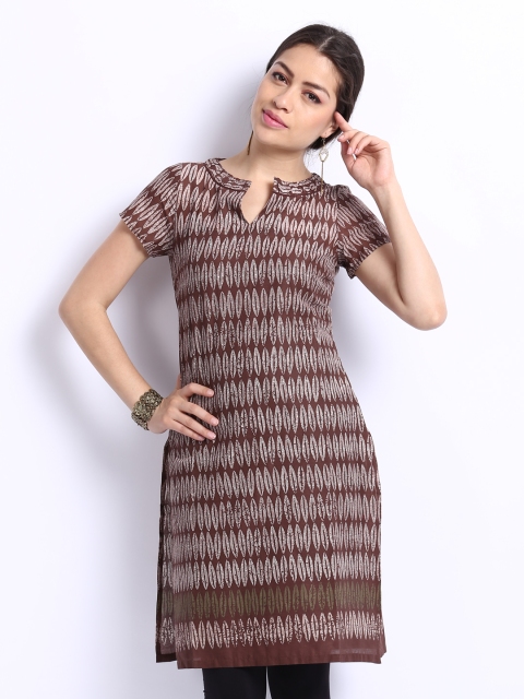 

W Women Brown Printed Kurta