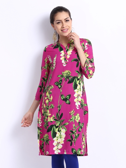 

W Women Pink Printed Kurta