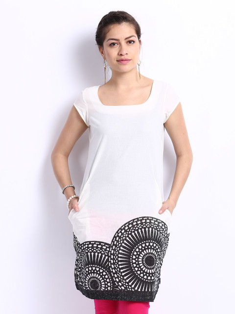 

W Women Off-White Printed Kurta