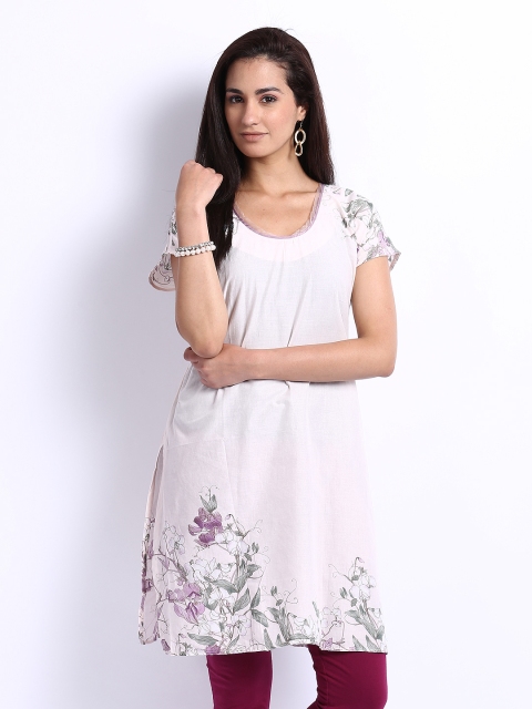 

W Women Light Pink Printed Kurta