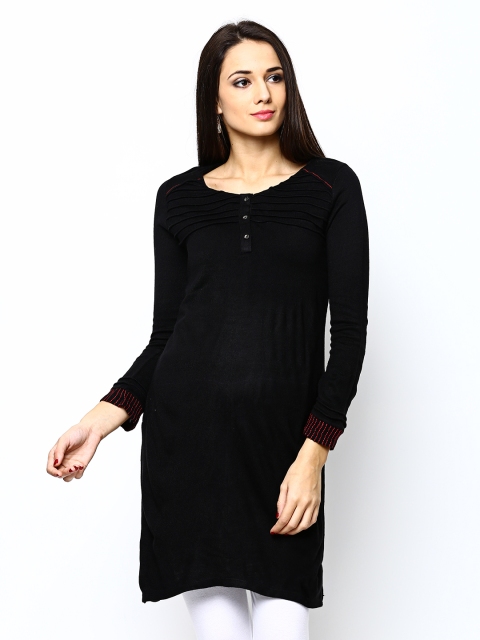 

W Women Black Winter Kurta