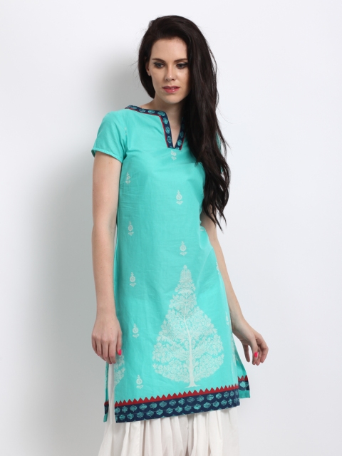 

W Women Blue Printed Kurta