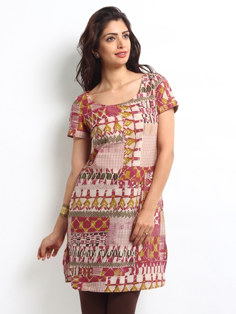 

W Women Pink Printed Kurta