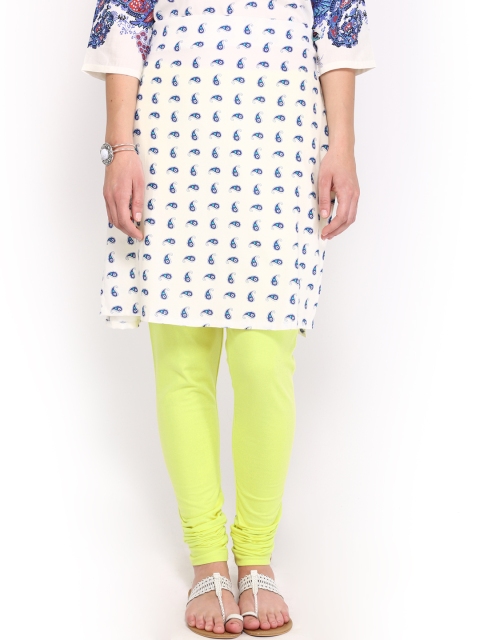

W Women Lime Green Churidar Leggings