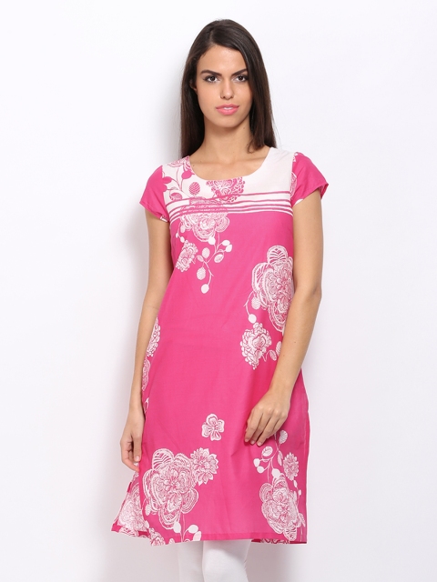 

W Women Pink Printed Kurta