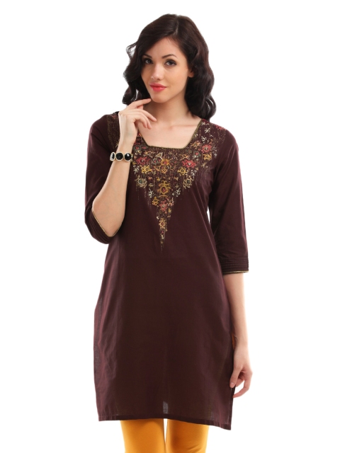 

W Women Maroon Kurta