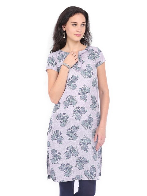 

W Women Mauve Printed Kurta