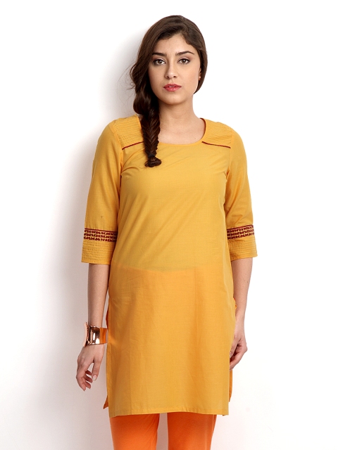 

W Women Mustard Yellow Kurta