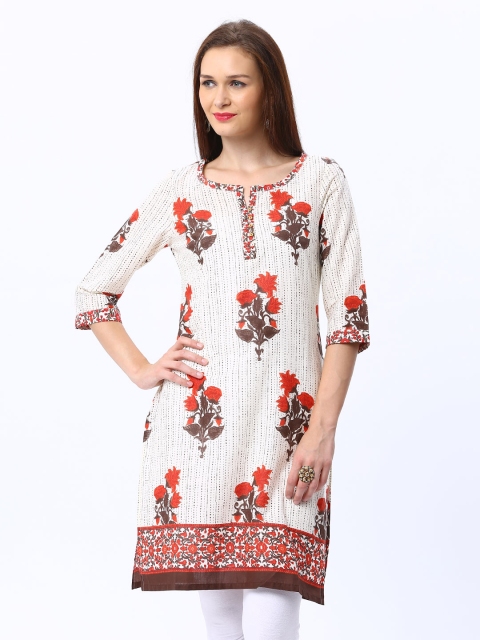 

W Women Off-White Printed Kurta