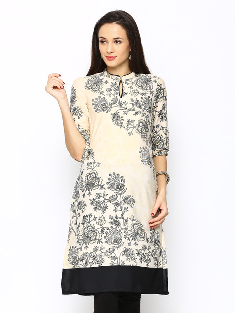 

W Women Beige Printed Kurta