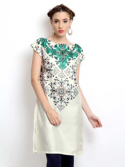 

Wishful by W Women Off-White Printed Kurta