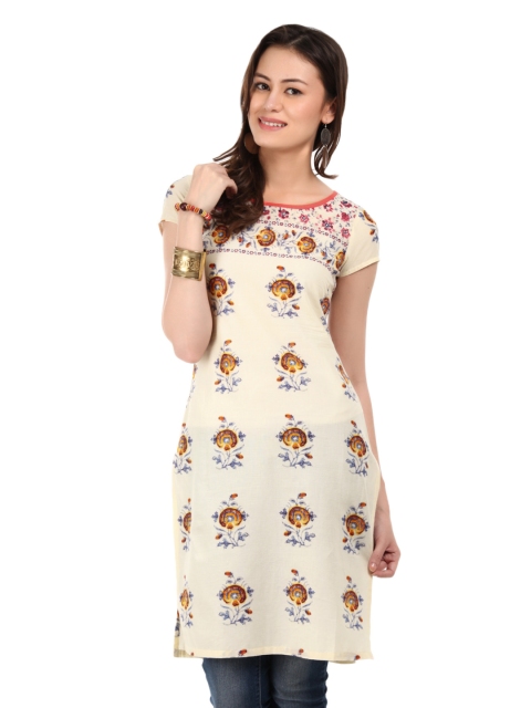 

W Women Off-White Printed Kurta