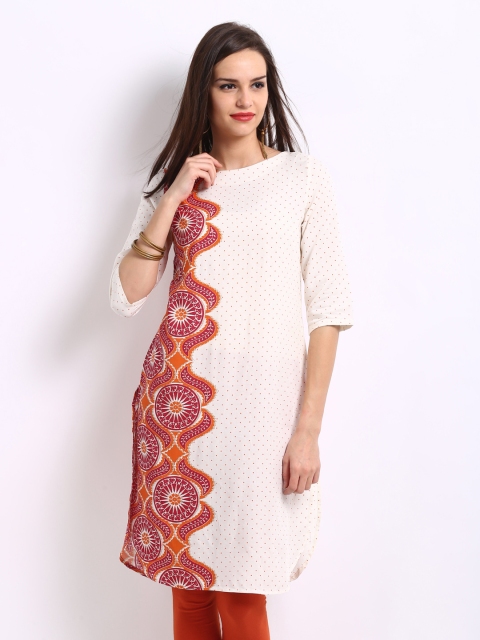 

W Women Off-White Printed Kurta