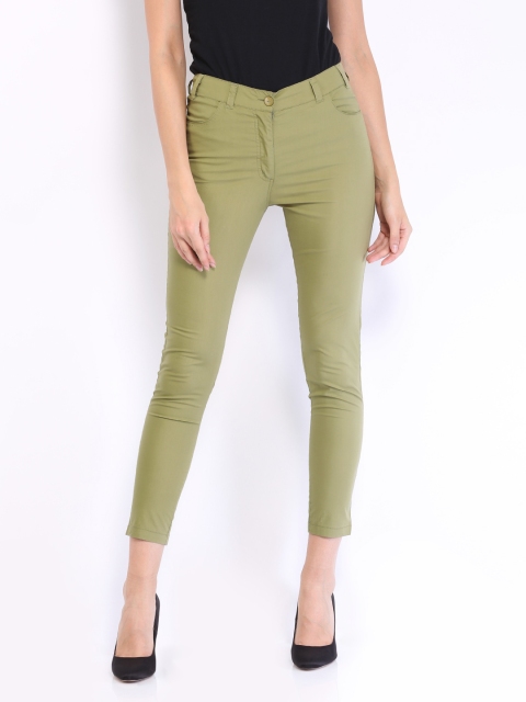 

W Women Green Ankle Length Trousers