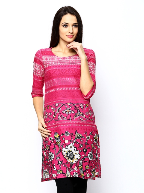 

W Women Pink Printed Kurta