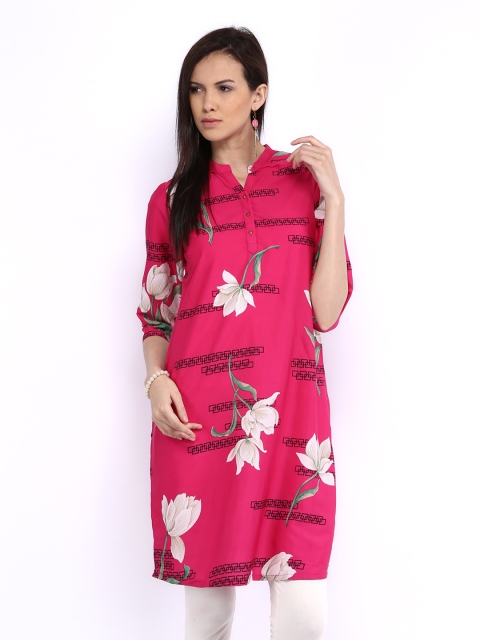 

W Women Pink Printed Maternity Kurta
