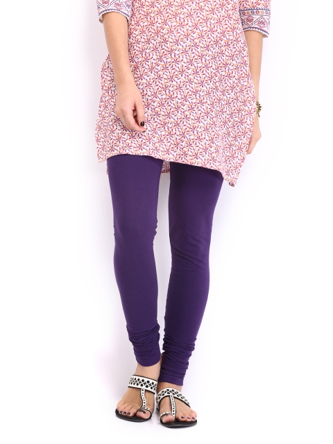 

W Women Purple Churidar Leggings