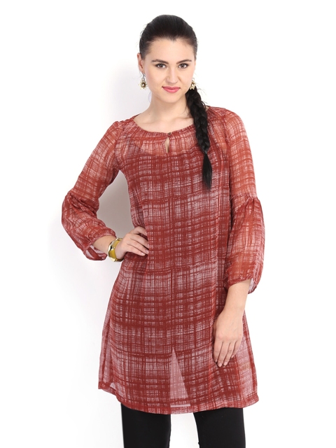 

W Women Rust Brown Printed Kurta