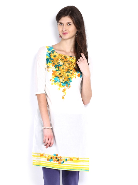 

W Women White Printed Kurta