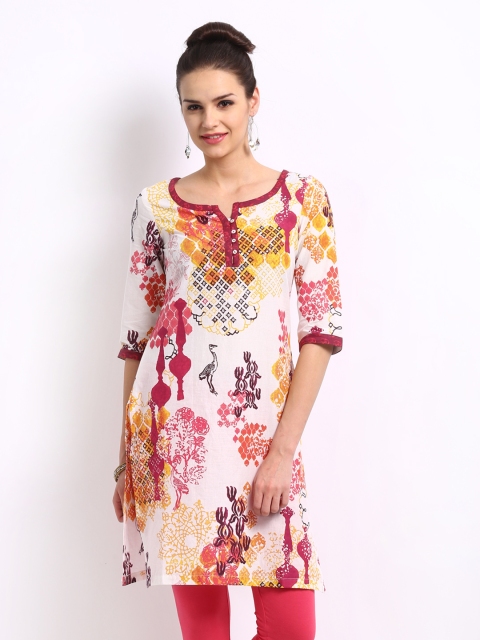 

W Women White Printed Kurta