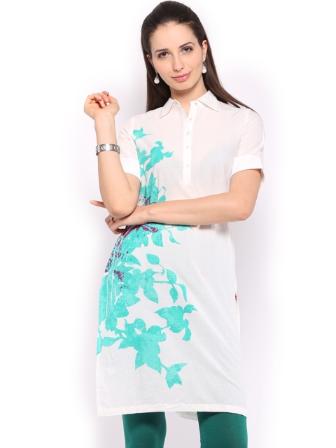 

W Women White Printed Kurta