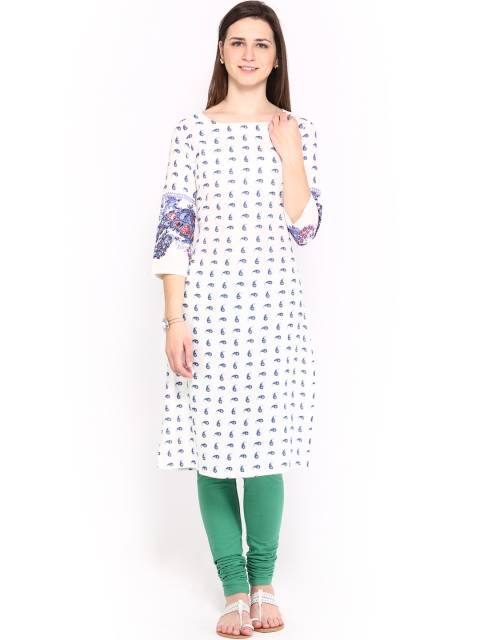 

W Women White Printed Kurta