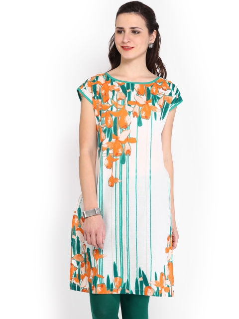 

W Women White Printed Kurta