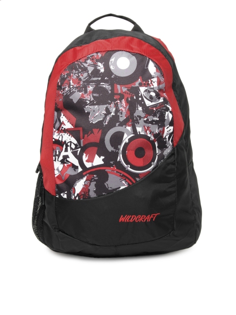 

Wildcraft Unisex Black & Red Rapper HipHop Backpack