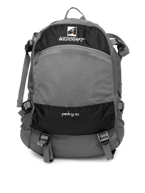 

Wildcraft Unisex Black & Grey Backpack