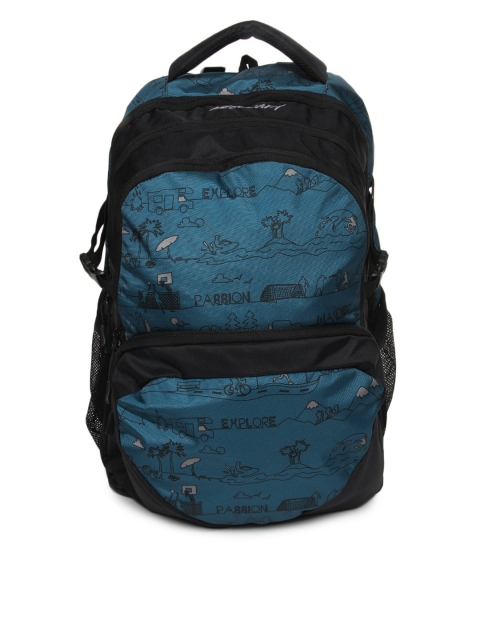 

Wildcraft Unisex Blue & Black Printed Backpack