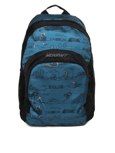 

Wildcraft Unisex Blue and Black Backpack